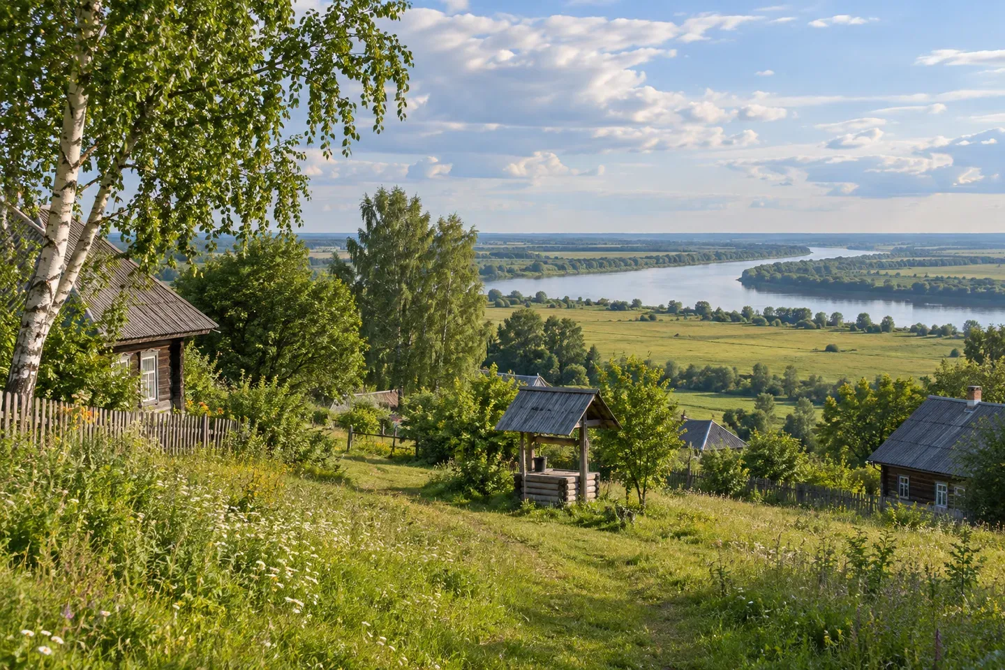 Участок на склоне к речной долине, на котором выбирают место для колодца