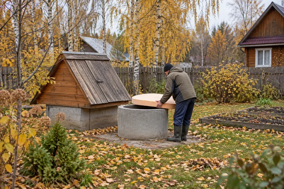 Утепление колодца на зиму: утеплённая крышка на бетонном кольце